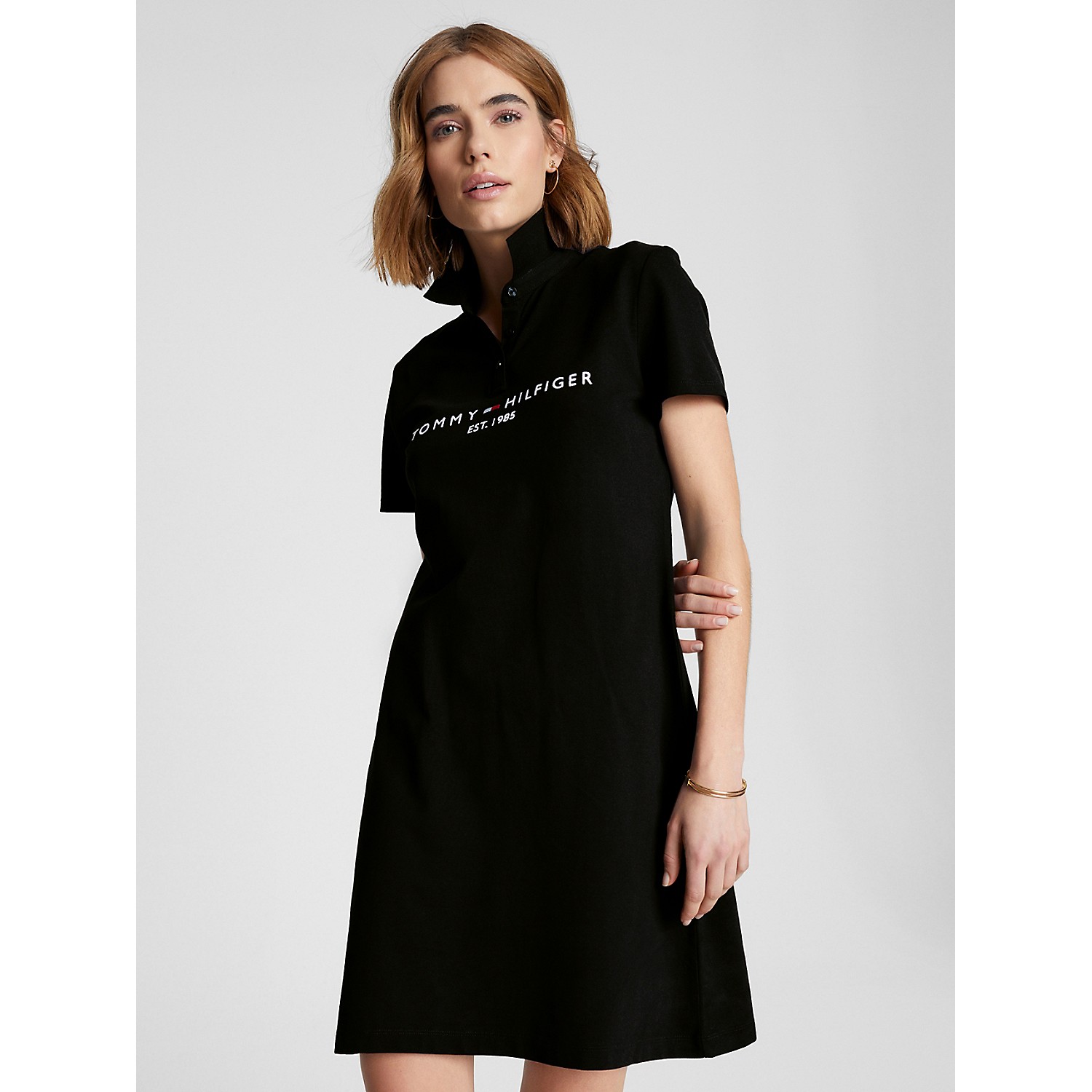 TOMMY HILFIGER Embroidered Tommy Logo Polo Dress